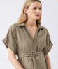 RIPE Amy Linen Nursing Shirt Dress (Olive) from Tiffany Rose