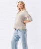 Claudette Nursing Top (Taupe/White) by Tiffany Rose
