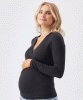 Luxe Knit Embrace Nursing Top (Black) by Tiffany Rose