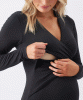 Luxe Knit Embrace Nursing Top (Black) by Tiffany Rose