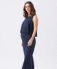RIPE Lena Linen Nursing Dress (Navy) from Tiffany Rose