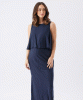 RIPE Lena Linen Nursing Dress (Navy) from Tiffany Rose