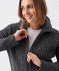 RIPE Layla Zip Through Knit (Dark Charcoal) from Tiffany Rose