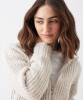 Layla Zip Through Knit (Oat Marle) by Tiffany Rose