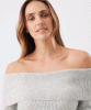 RIPE Maisy Off Shoulder Knit (Silver Marle) from Tiffany Rose