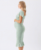 Selma Shirred Maternity Dress (Pistachio) by Tiffany Rose