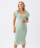 Selma Shirred Maternity Dress (Pistachio) by Tiffany Rose