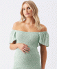 Selma Shirred Maternity Dress (Pistachio) by Tiffany Rose