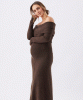 RIPE Tyla Off Shoulder Knit Dress (Chocolate) from Tiffany Rose