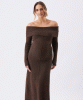 RIPE Tyla Off Shoulder Knit Dress (Chocolate) from Tiffany Rose