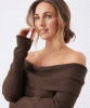 RIPE Tyla Off Shoulder Knit Dress (Chocolate) from Tiffany Rose