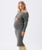 RIPE Tobie Off Shoulder Knit Dress (Charcoal Marle) from Tiffany Rose