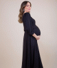 Robe d'allaitement côtelée Vivian en Noir Scintillant by Tiffany Rose