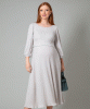 Vivian Ribbed Maternity & Nursing Dress Latte from Tiffany Rose