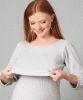 Vivian Ribbed Maternity & Nursing Dress Latte from Tiffany Rose