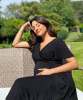 Waterfall Maternity Midi Dress Black by Tiffany Rose