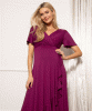 Waterfall Midi Dress (Plum Wine) by Tiffany Rose