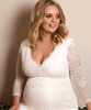 Chloe Lace Plus Size Maternity Wedding Gown Ivory by Tiffany Rose