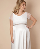 Eleanor Gown Plus Size Maternity Wedding Gown Ivory White by Tiffany Rose
