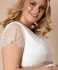 Umstandsbrautkleid Eleanor lang in plus size Elfenbein / Weiß by Tiffany Rose