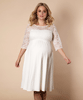 Umstandsbrautkleid Lucia kurz in plus size Elfenbein / Weiß by Tiffany Rose