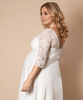 Umstandsbrautkleid Lucia kurz in plus size Elfenbein / Weiß by Tiffany Rose