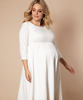 Robe de Grossesse Sienna Plus Size Mi-Longue Crème by Tiffany Rose
