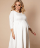 Sienna Maternity Plus Size Dress Short Cream by Tiffany Rose