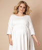 Sienna Maternity Plus Size Dress Short Cream by Tiffany Rose