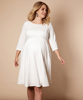 Sienna Maternity Plus Size Dress Short Cream by Tiffany Rose