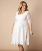 Umstandsbrautkleid Verona kurz in plus size Elfenbein / Weiß by Tiffany Rose