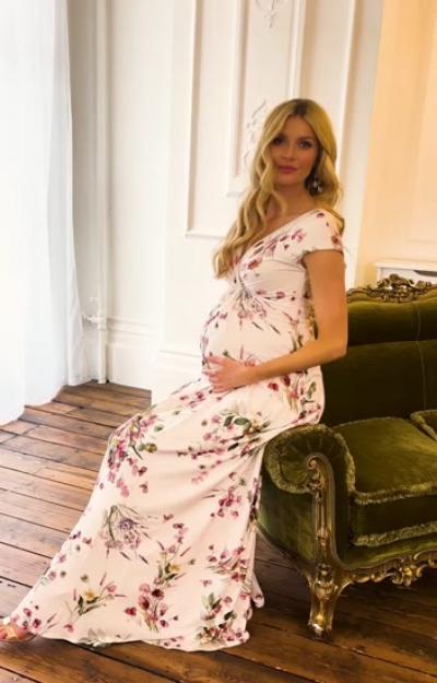 Tiffany Rose Francesca Maxi Maternity Dress Petal Pink Floral