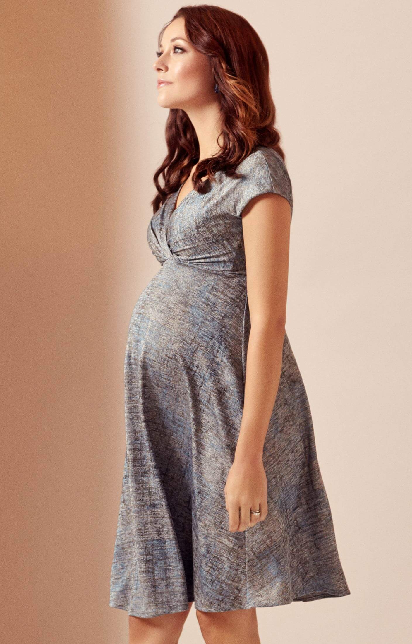 Alessandra Maternity Dress Short (Bronze Blue) - Maternity Wedding ...