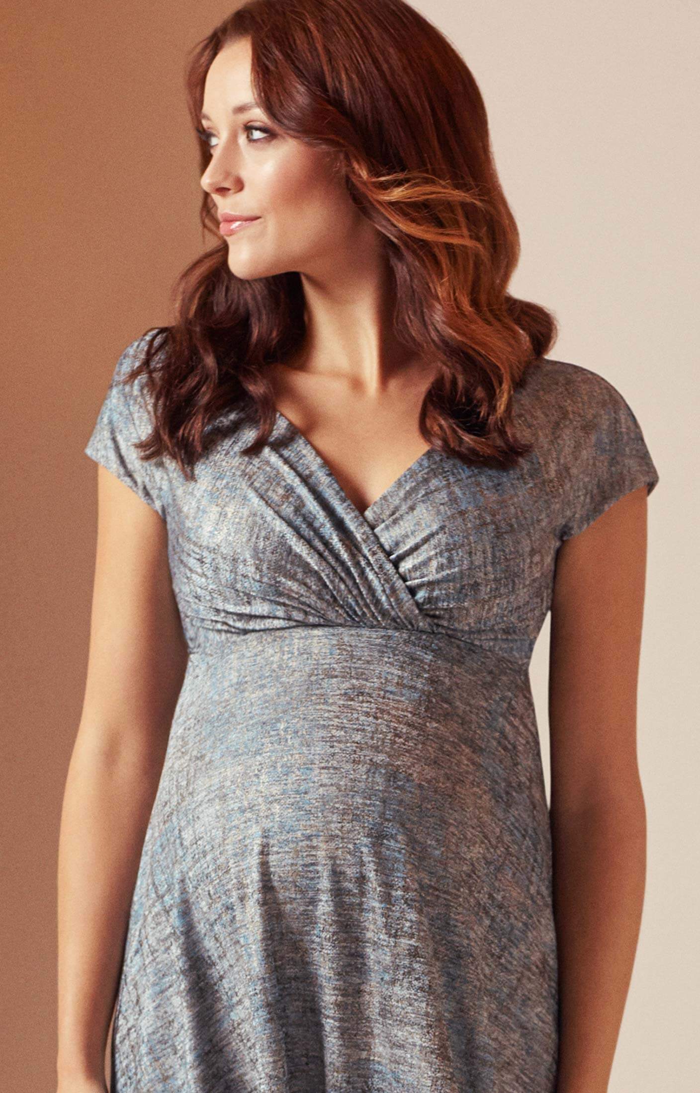 Alessandra Maternity Dress Short (Bronze Blue) - Maternity Wedding ...