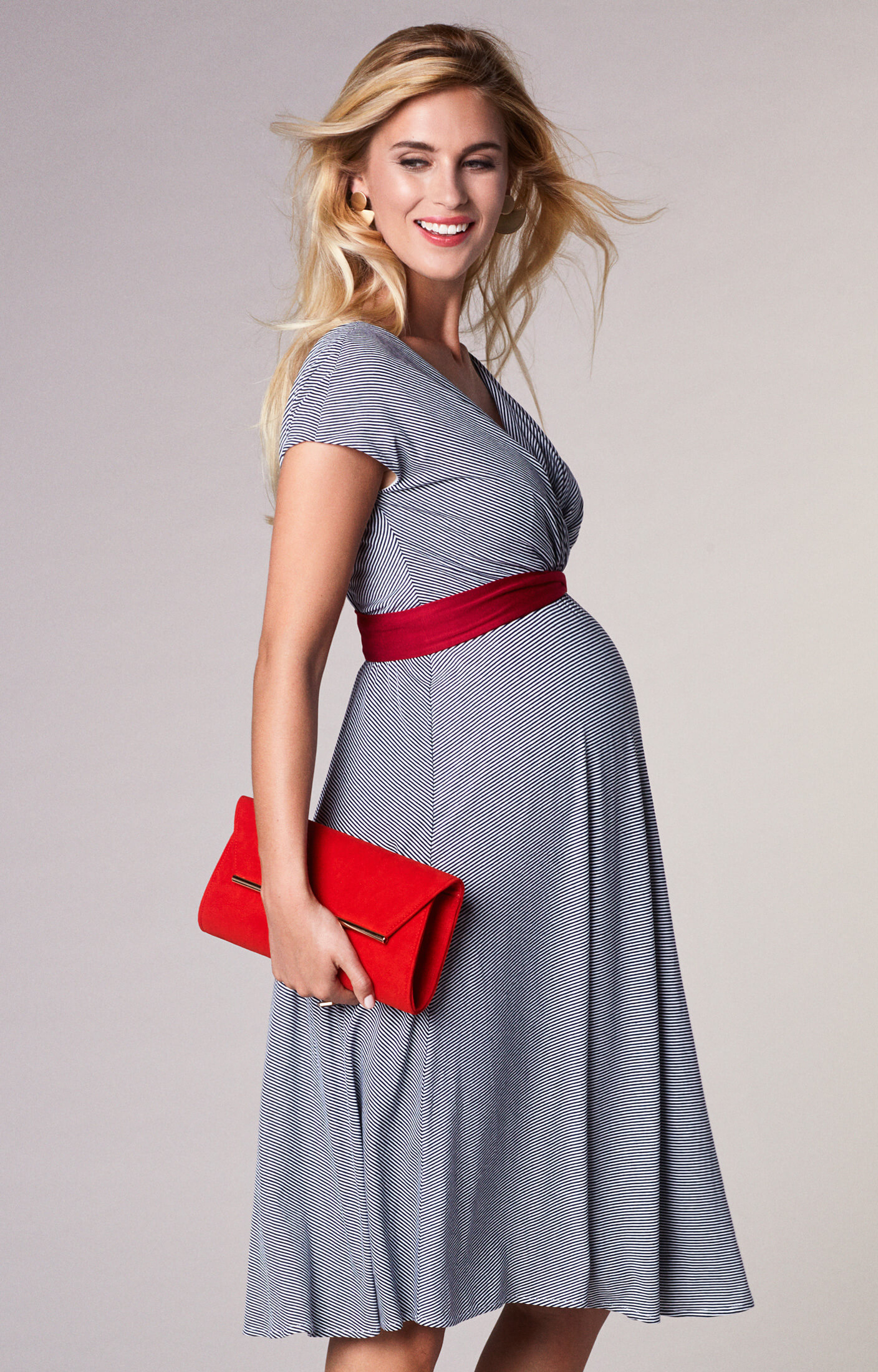 Alessandra Maternity Dress Short Cruise Stripe Maternity