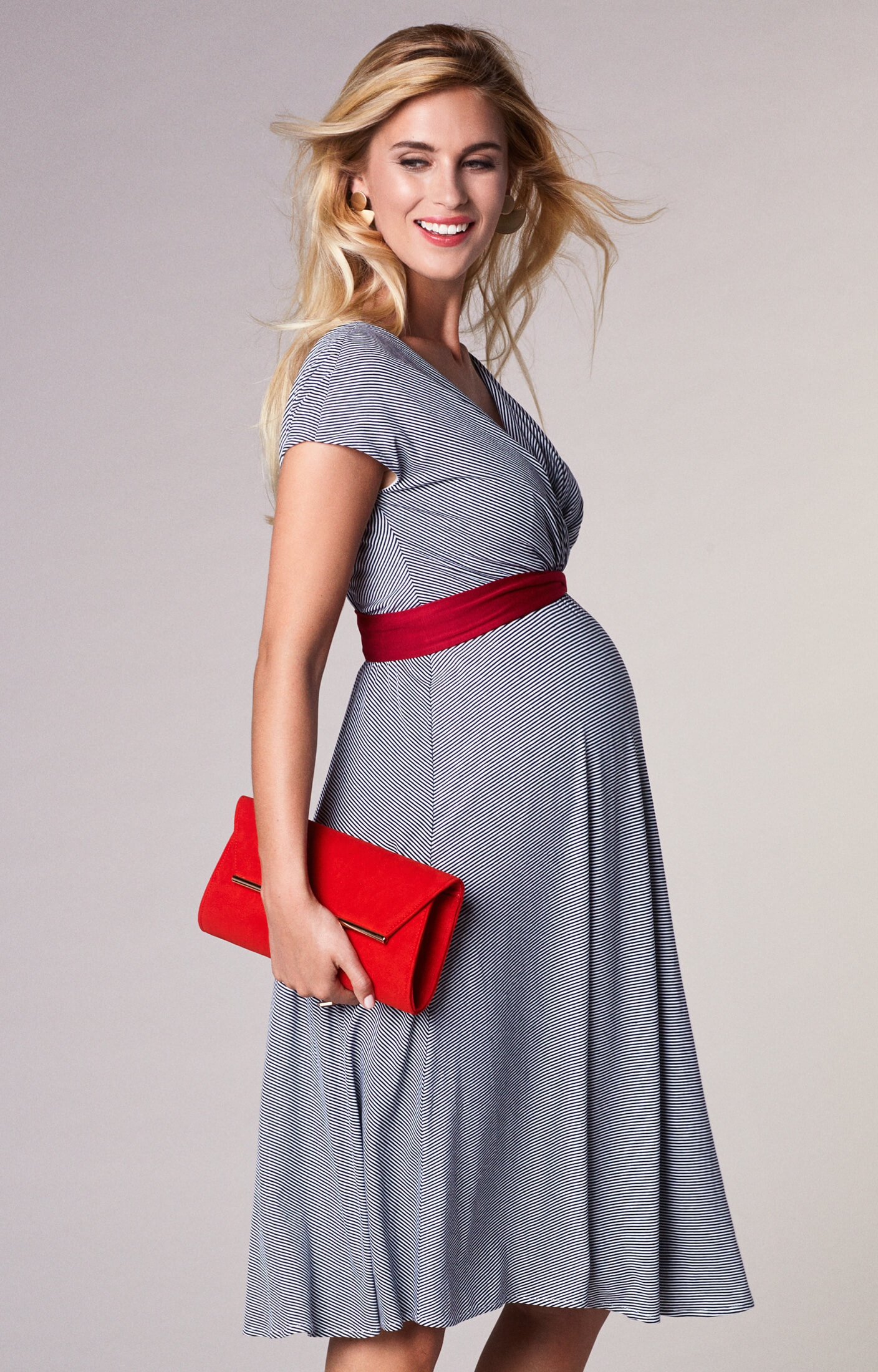 Alessandra Maternity Dress Short Cruise Stripe - Maternity Wedding ...