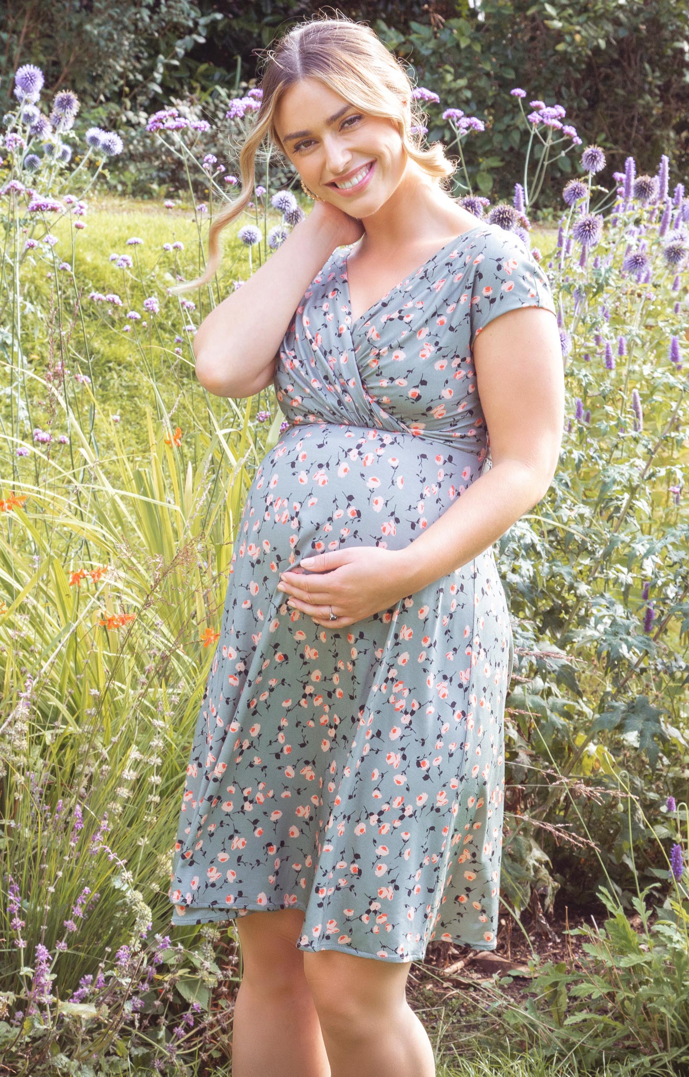 Alessandra Dress Ditsy Floral Olive - Maternity Wedding Dresses ...
