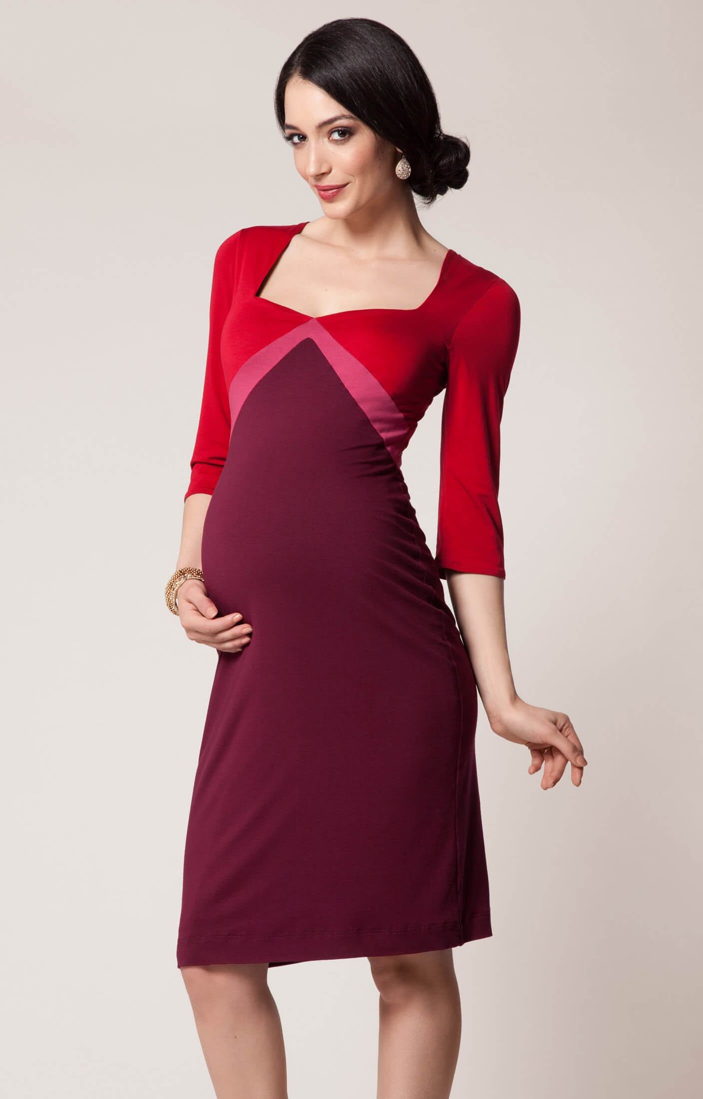 Alexa Maternity Dress Lipstick Rouge - Maternity Wedding Dresses ...
