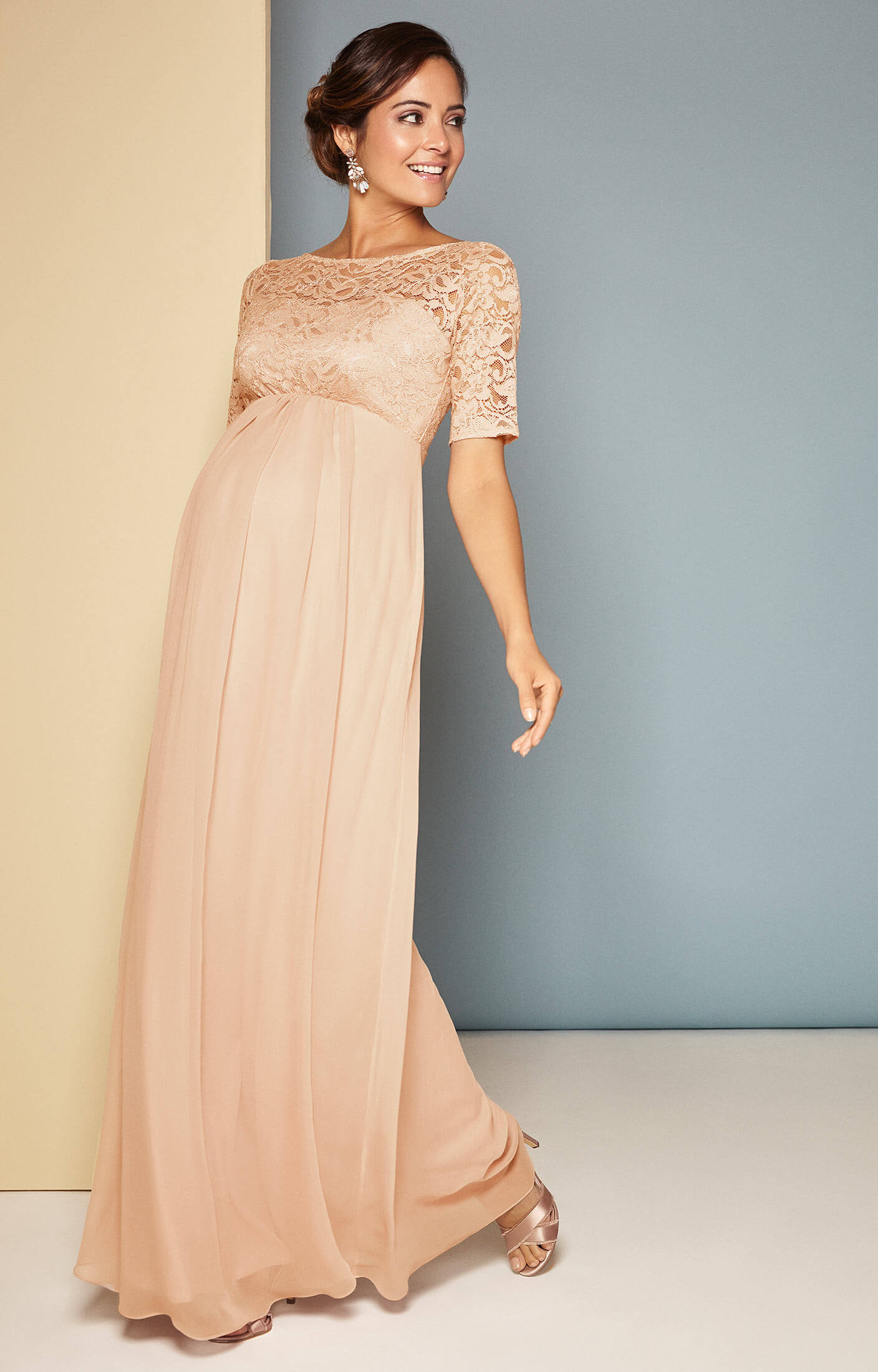 Alaska Maternity Chiffon Gown In Peach Blush Maternity Wedding Dresses Evening Wear And Party 