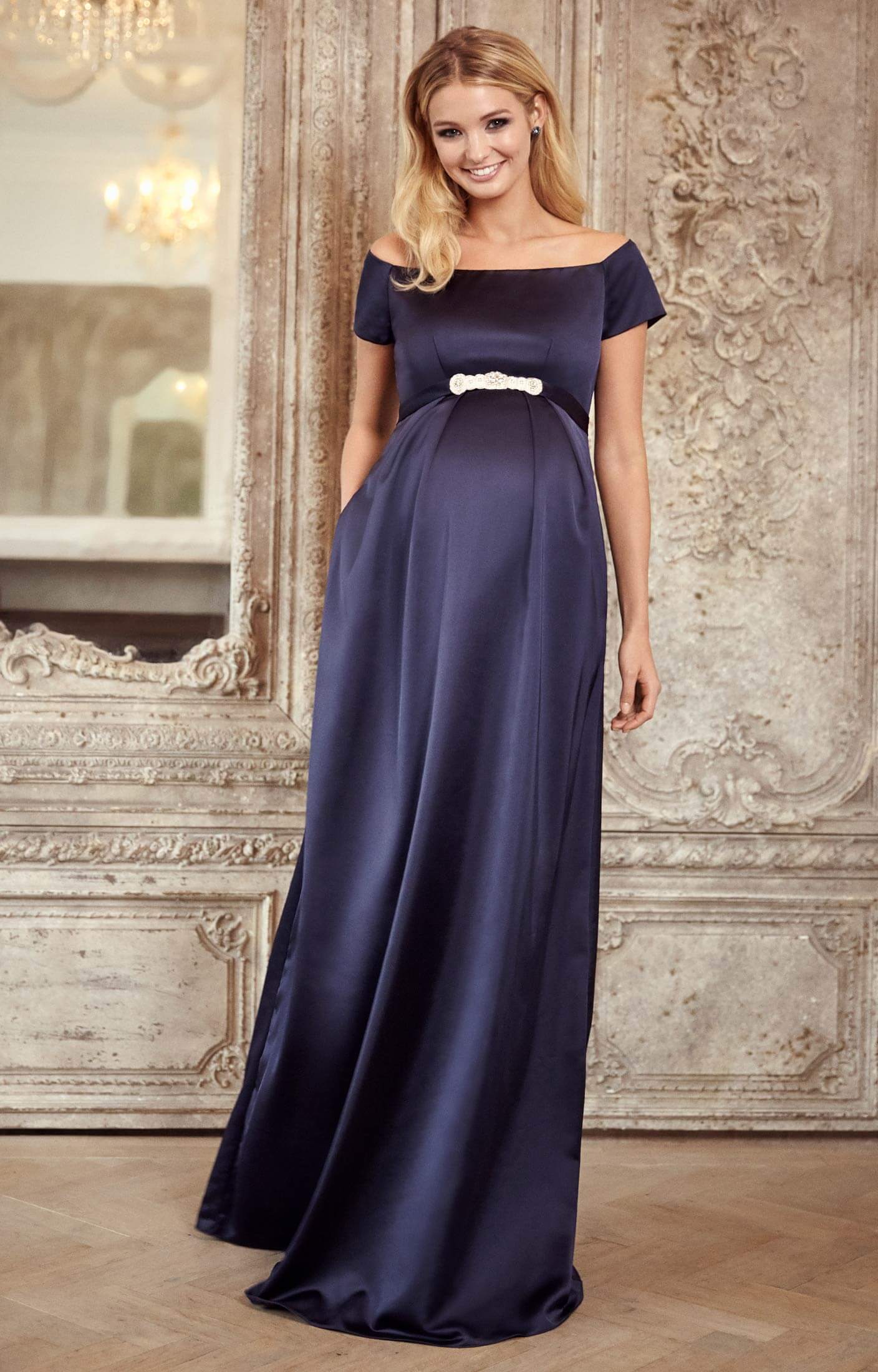 Aria Maternity Gown Midnight Blue - Maternity Wedding Dresses, Evening ...