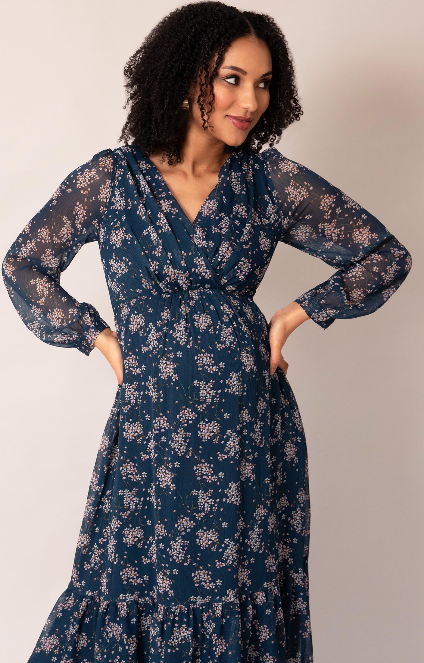 Bella Maxi Dress (Ditsy Navy Floral) - Maternity Wedding Dresses, Evening  Wear and Party Clothes by Tiffany Rose US