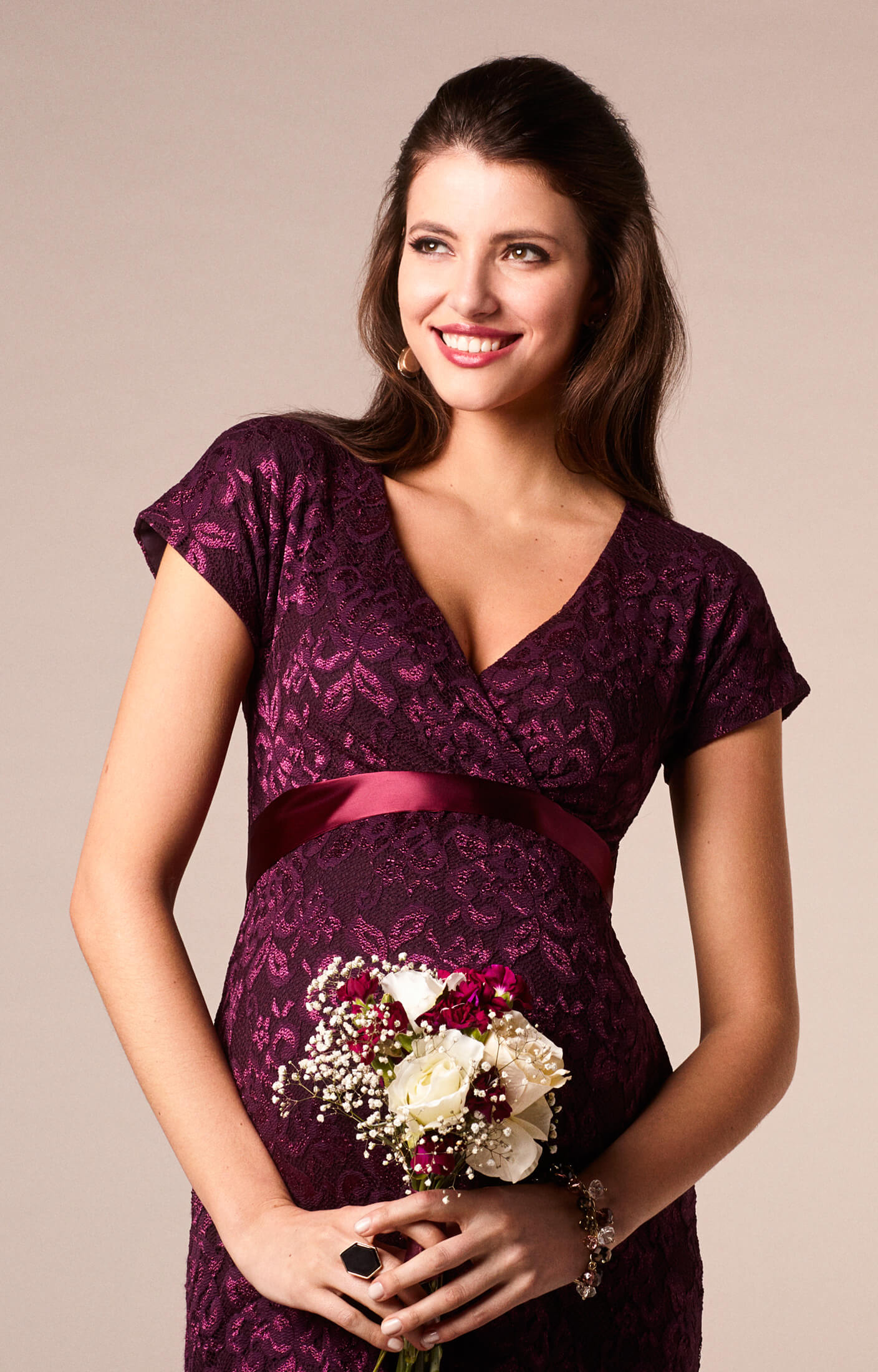 Bridget Maternity Lace Dress Claret - Maternity Wedding Dresses ...
