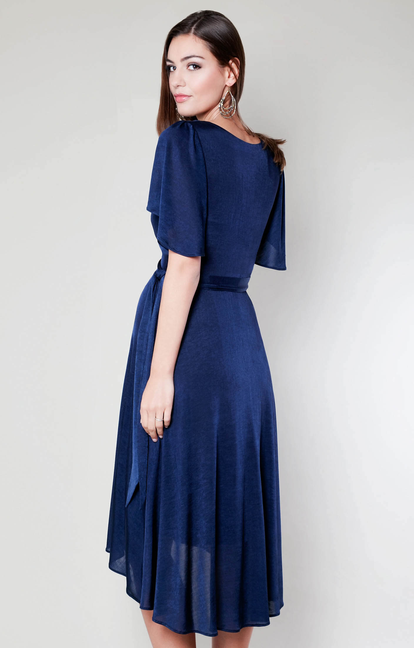 Cocoon Nursing  Dress  Velvet Blue Maternity Wedding 