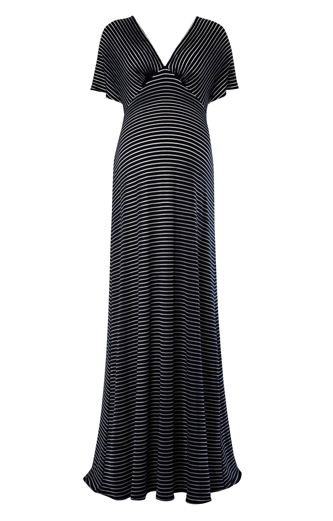 Celia Maternity Maxi Dress Navy Stripe - Maternity Wedding Dresses ...