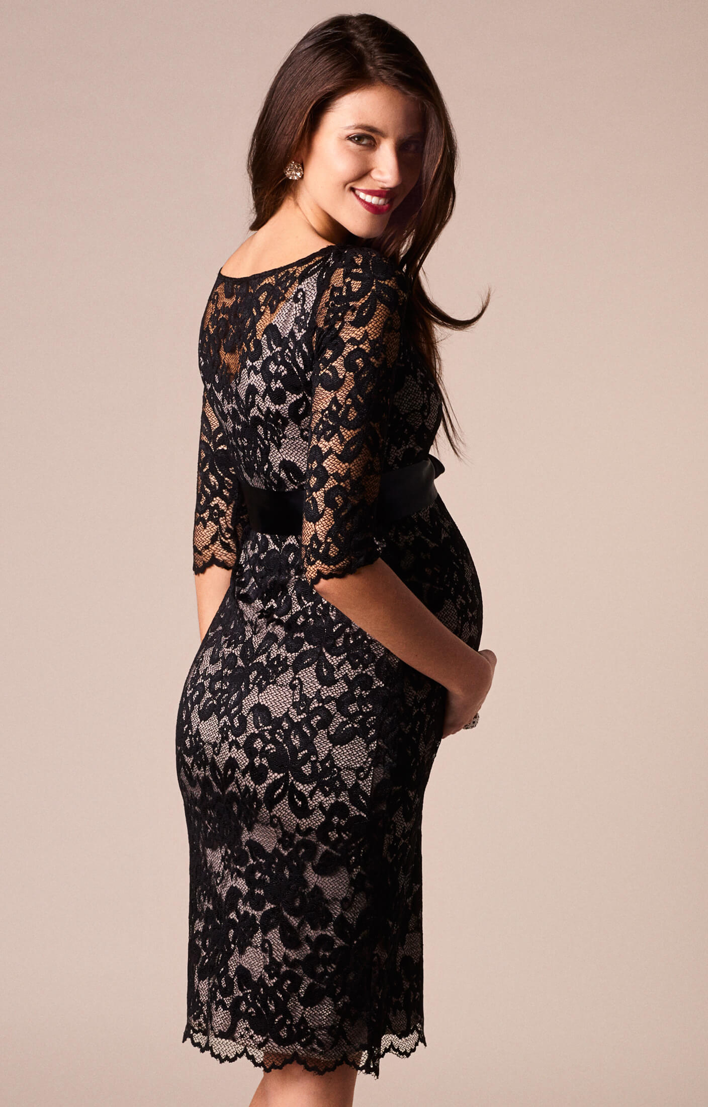 Shop Lace Detail Knee Length Sleeveless Maternity Sleep Dress Online