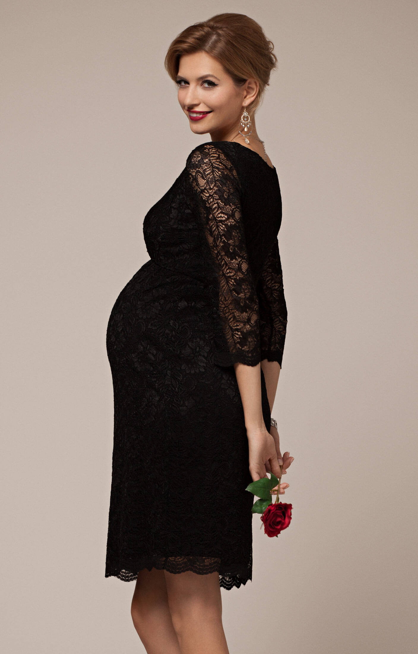 Chloe Lace Maternity Dress Black - Maternity Wedding Dresses, Evening ...