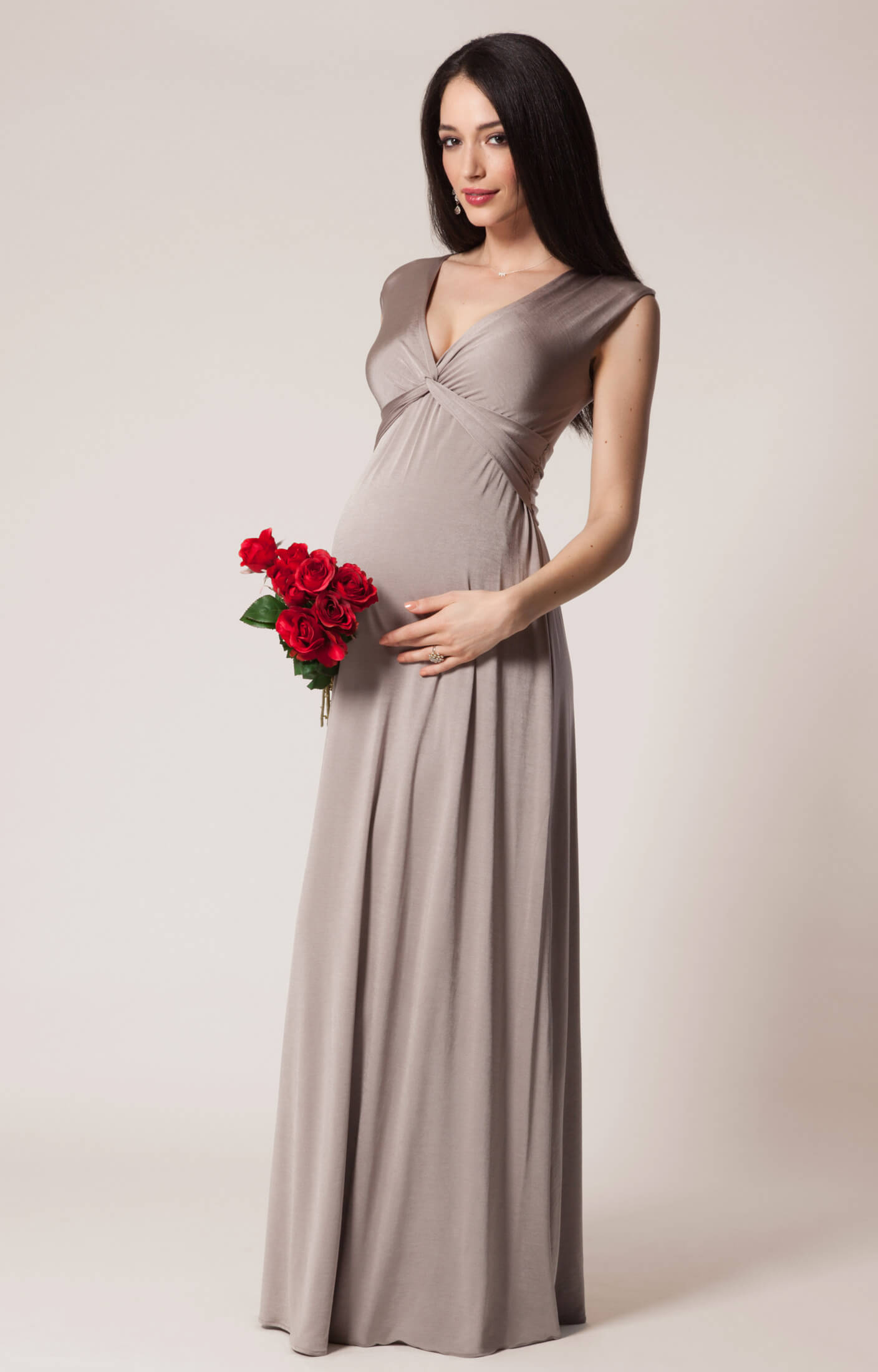 Clara Maternity Gown Long Mocha - Maternity Wedding Dresses, Evening ...