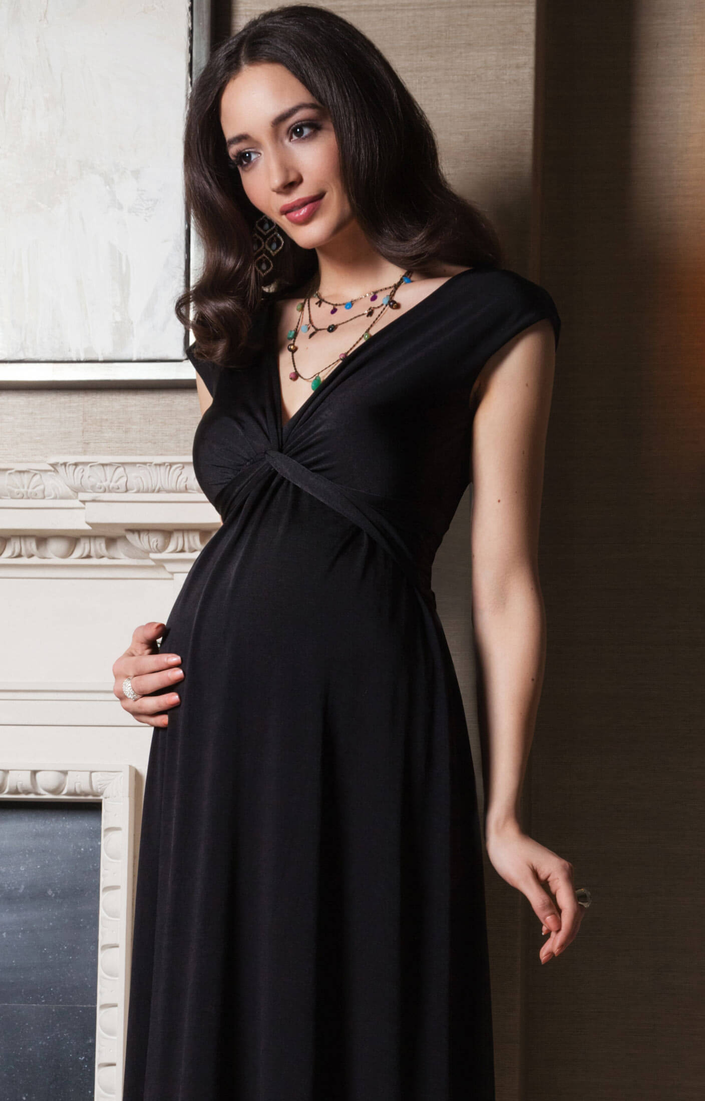 Clara Maternity Dress Short Black ...