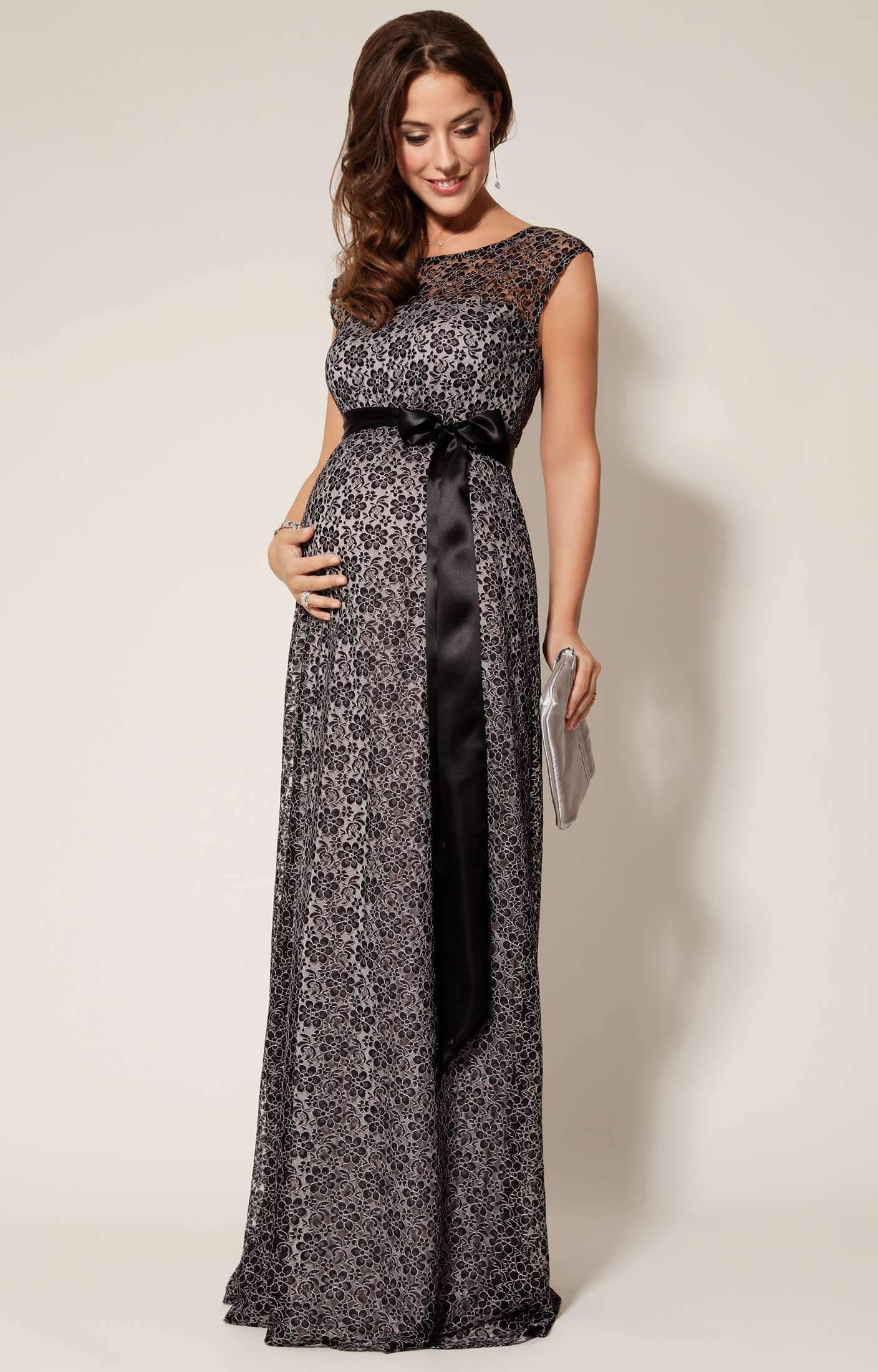 Daisy Maternity Gown Long Black and Silver - Maternity Wedding Dresses ...