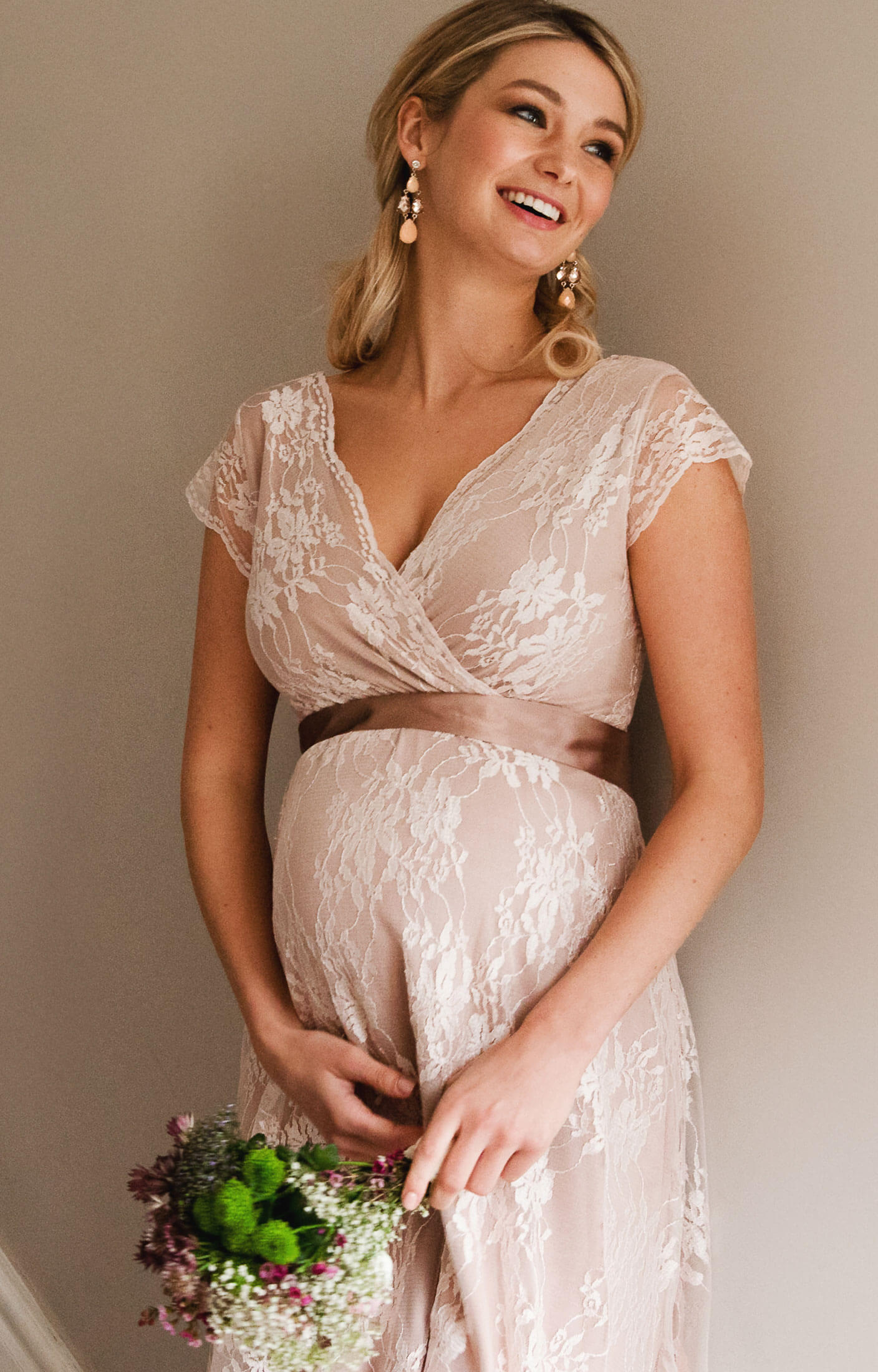 Eden Maternity Gown Short Blush by Tiffany Rose.